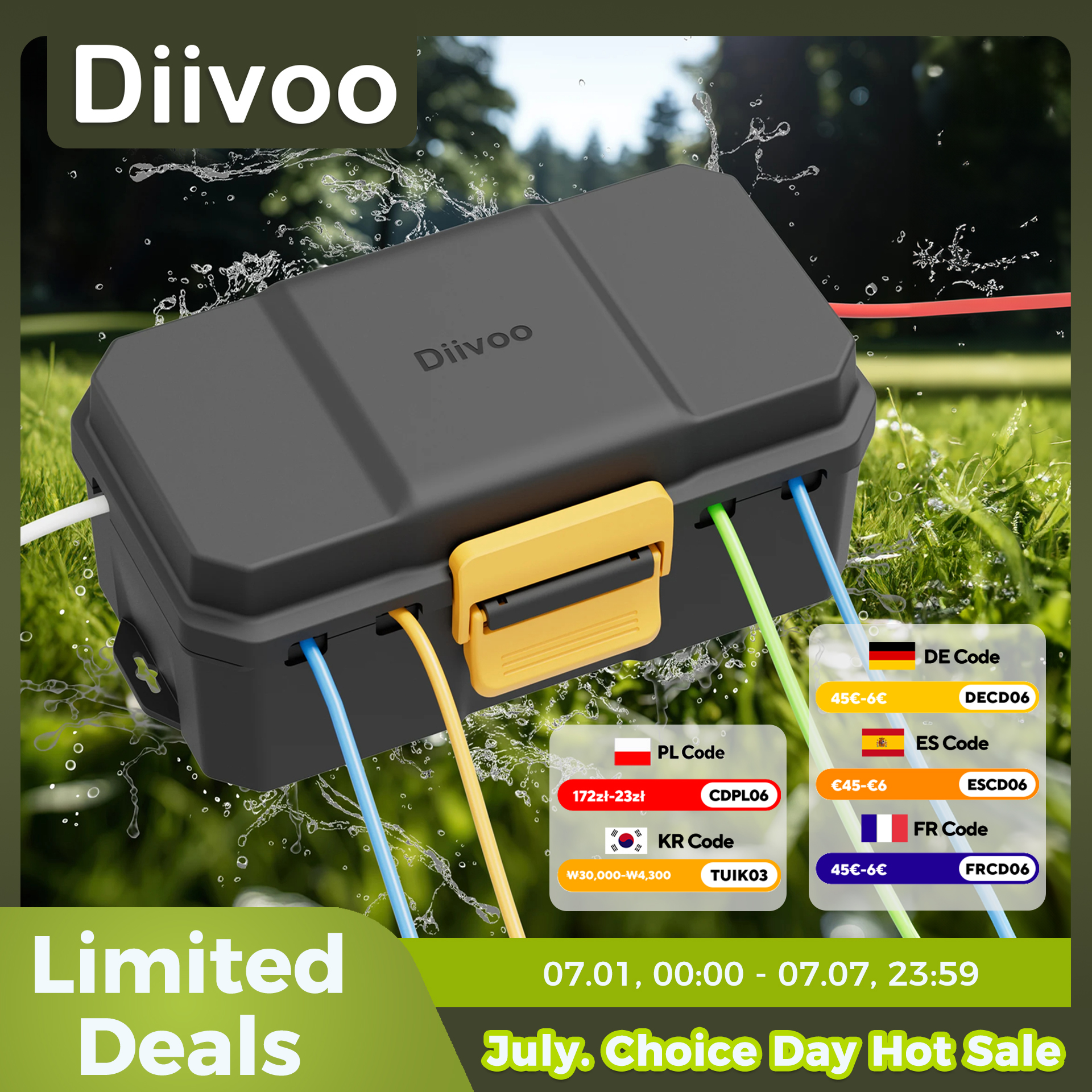 Outdoor Power Inlet Box - Diivoo Outdoor Waterproof Electrical Box Outside