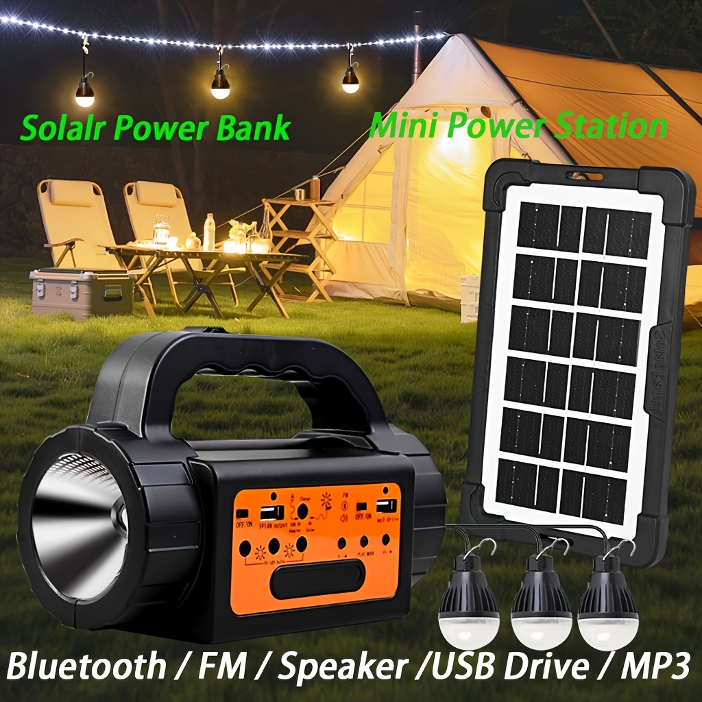 Outdoor Power Lights - Solar Rechargeable Camping Lights Outdoor, Powered