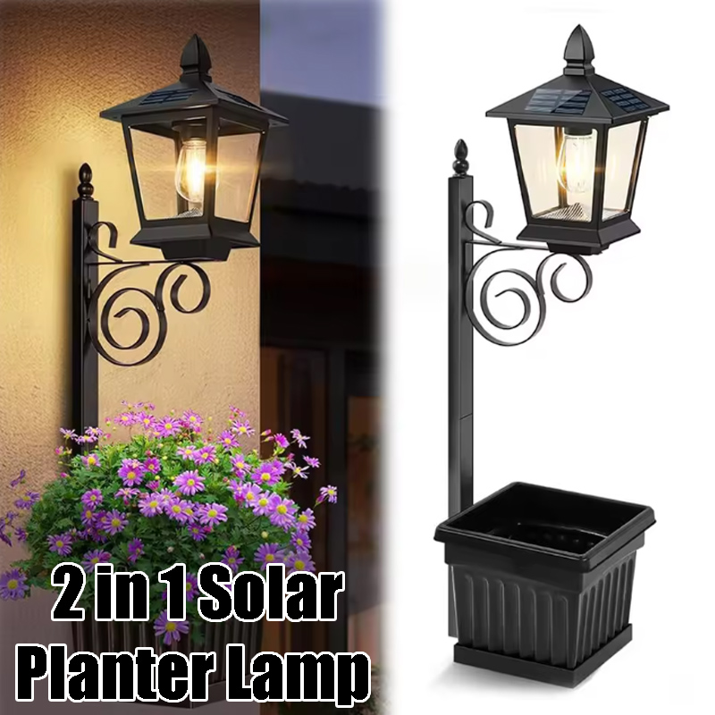 Outdoor Power Lights - Solar Powered 2-in-1 Flower Pot Light