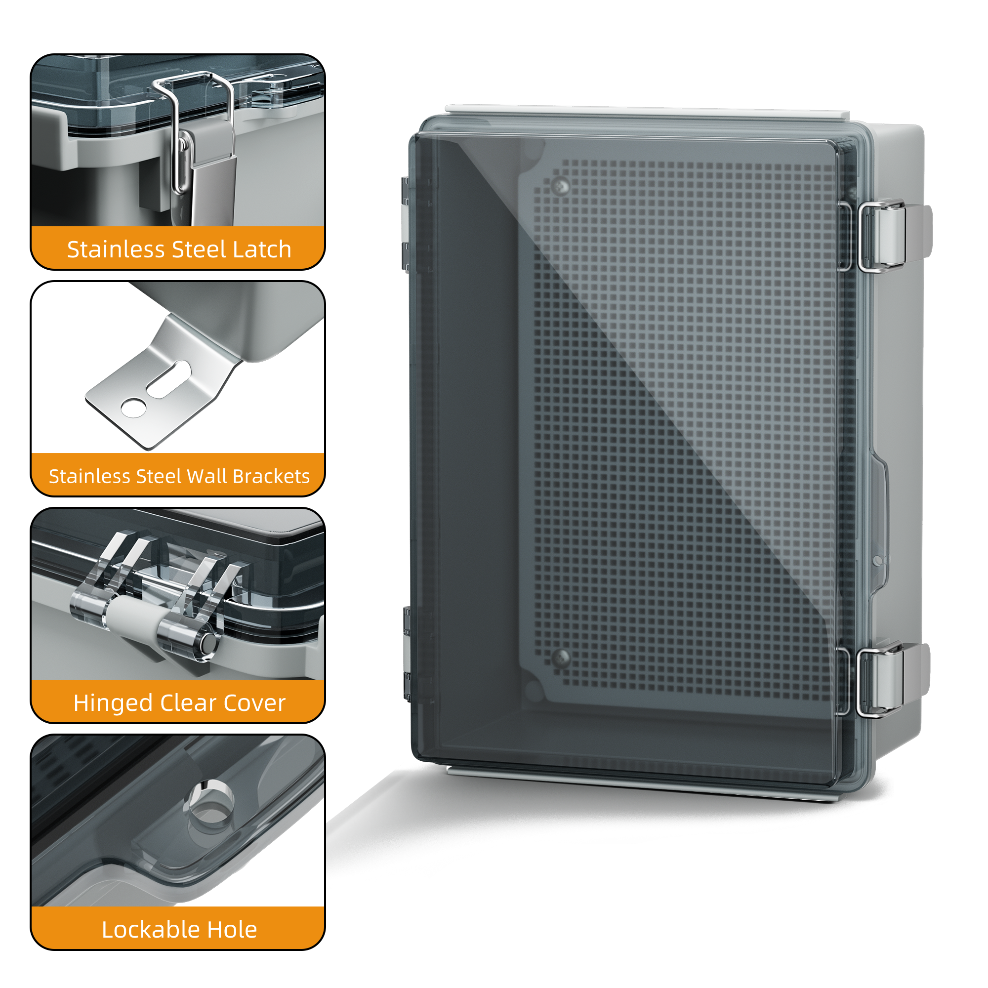 Outdoor Power Distribution Box - Clear Electrical Enclosure Box Outdoor Plastic