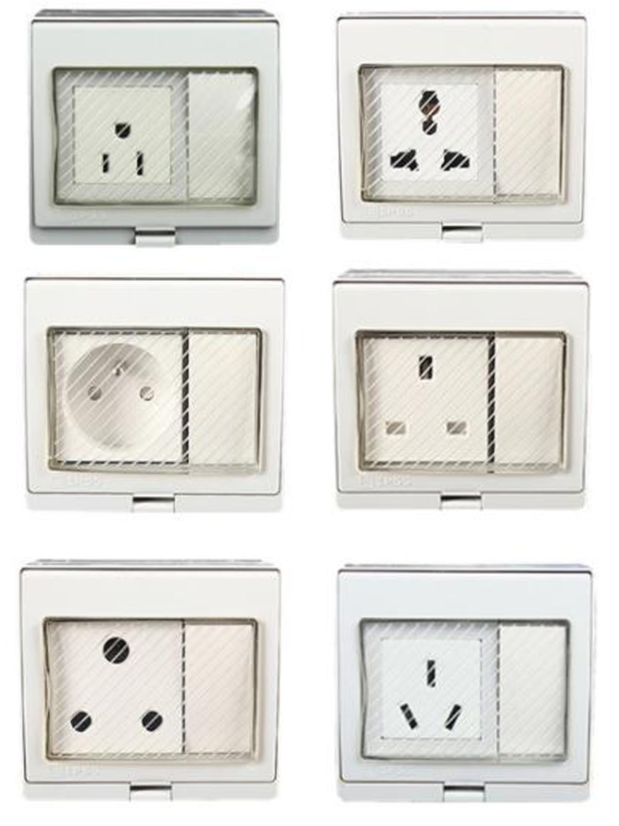 Outdoor Power Inlet Box - White IP55 outdoor Anti-UV wall socket