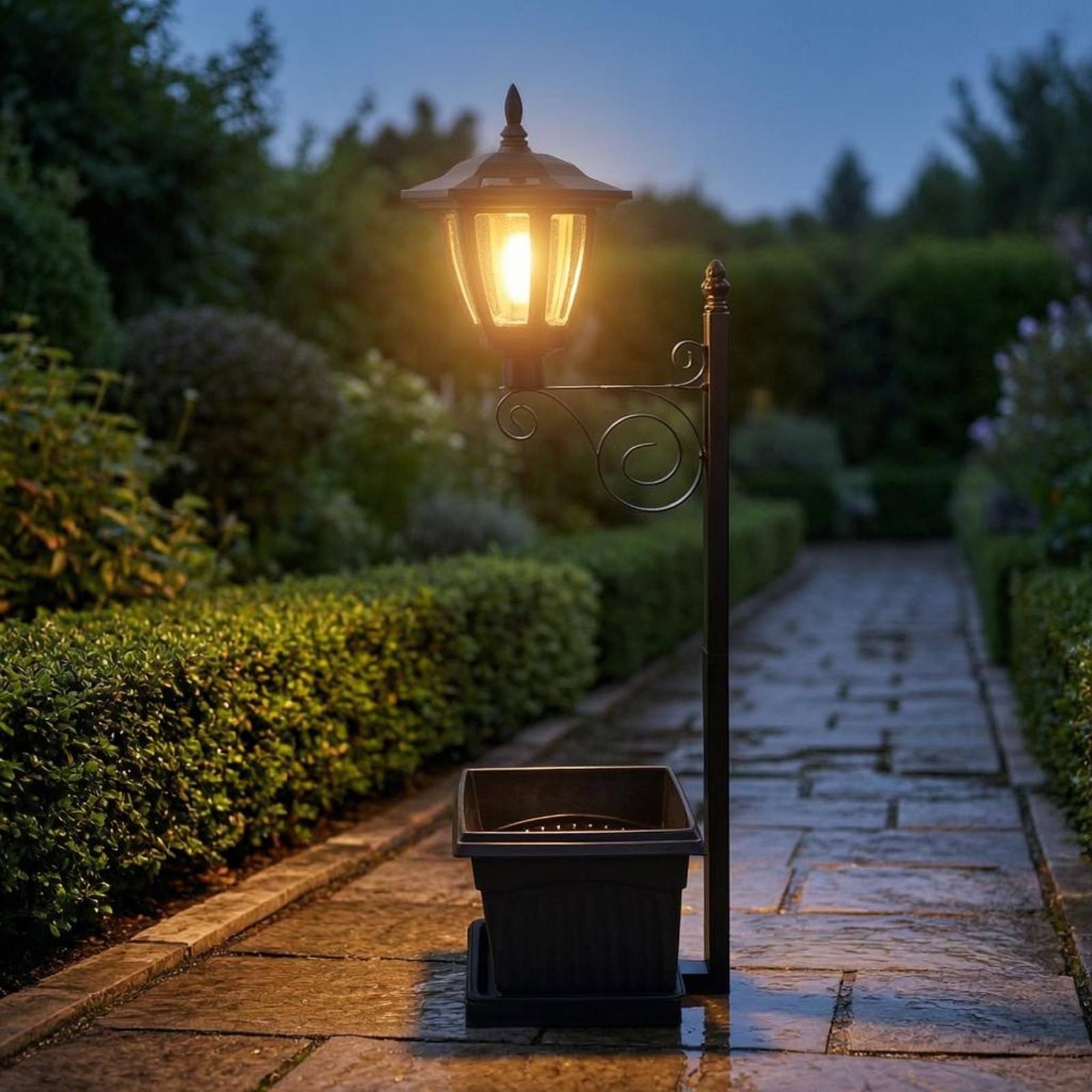 Solar Flower Pot Light Wrought – Outdoor Power Lights Bewertung und Preis