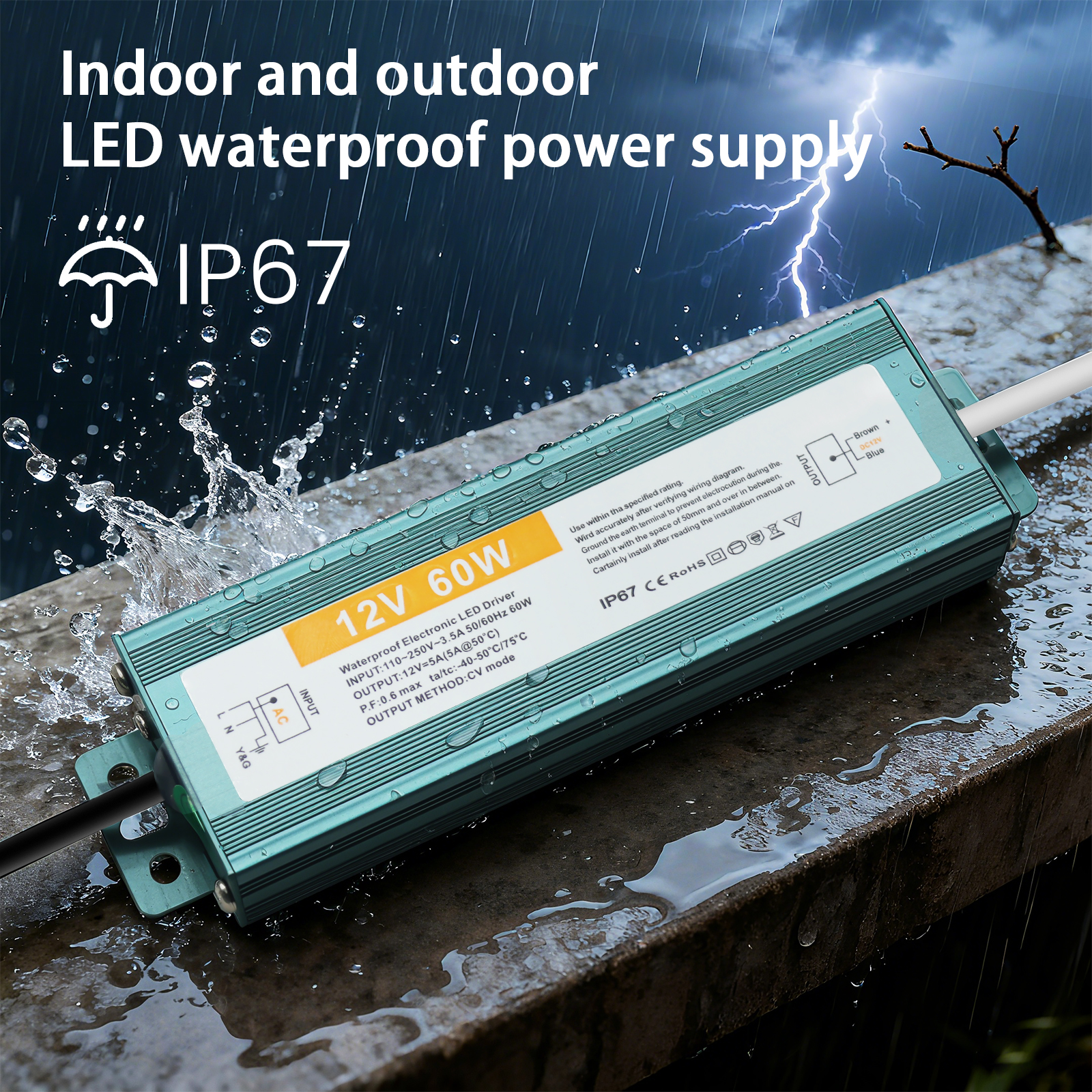 AC/DC Waterproof LED Power Sup – Outdoor Power Transformer Bewertung und Preis