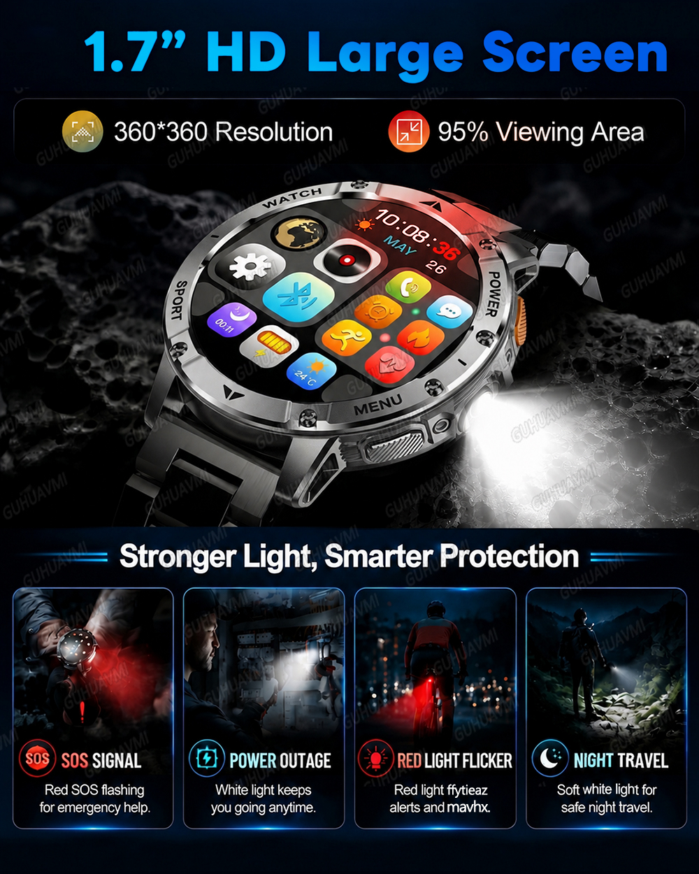 2026 Military Smart Watch Men  – Outdoor Power Meter Bewertung und Preis