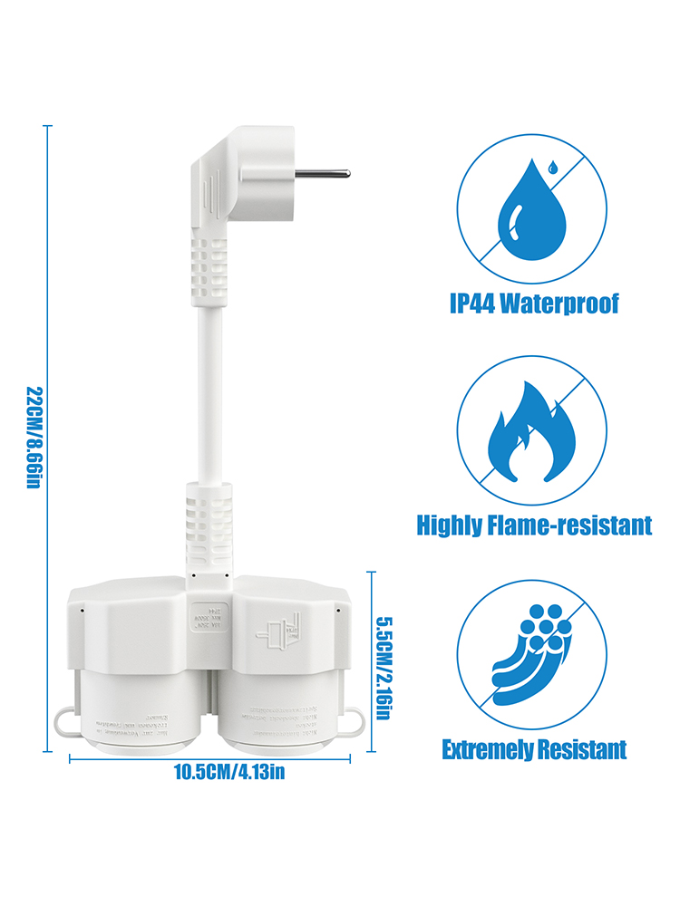 EU Extension Cable with 2 Schu – Outdoor Power Socket Cover Bewertung und Preis