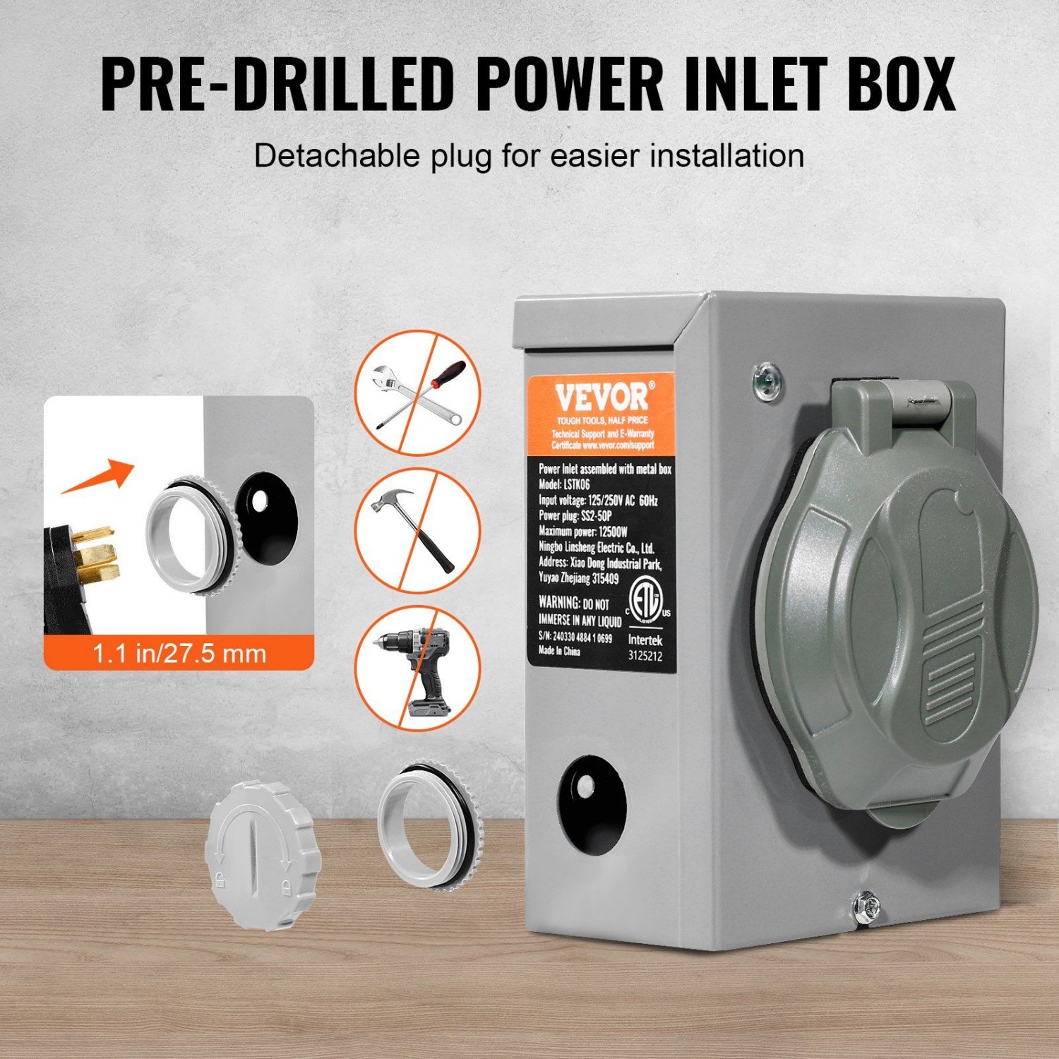 50A 15FT Generator Cord & Powe – Outdoor Power Inlet Box Bewertung und Preis