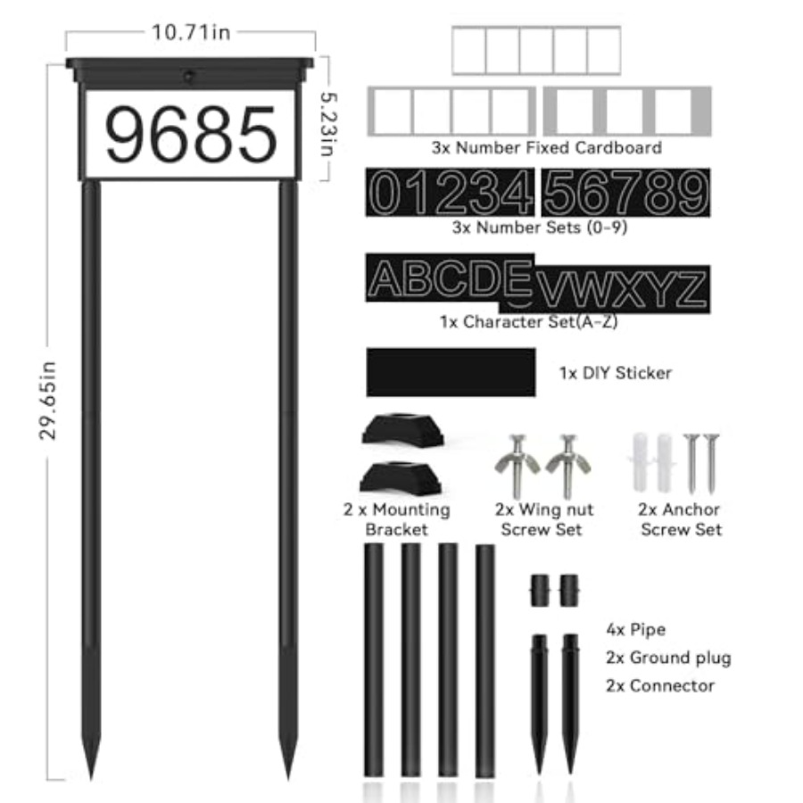 Solar House Numbers For Outsid – Outdoor Power Number Bewertung und Preis