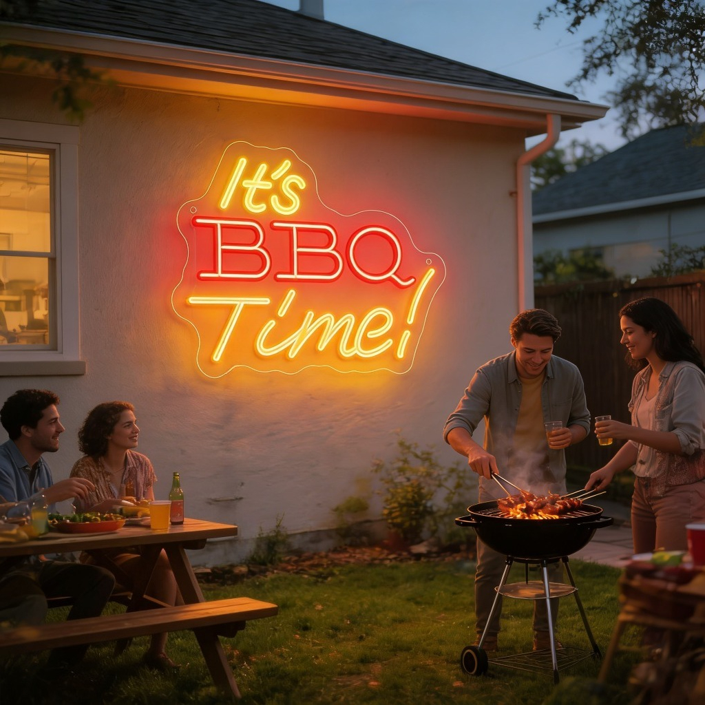 It's BBQ Time Neon Sign Family – Outdoor Power Grill Bewertung und Preis