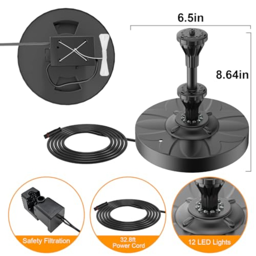 Small Pond Fountain with 32.8f – Outdoor Power Double Adapter Bewertung und Preis